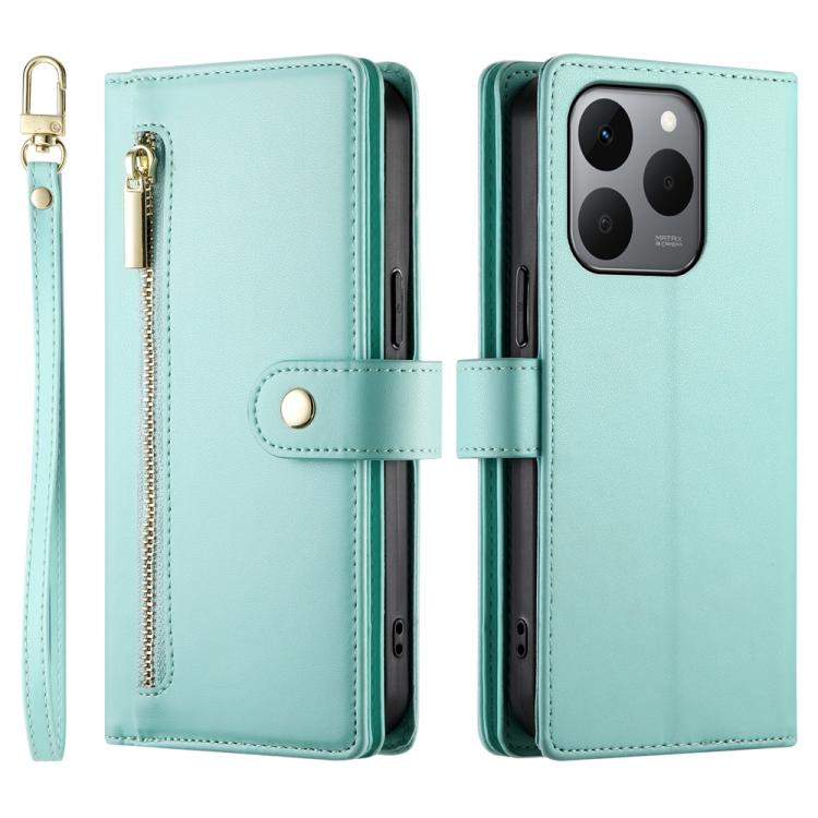 For Realme 15T 5G Nine Card-slot Zipper Wallet Bag Leather Phone Case