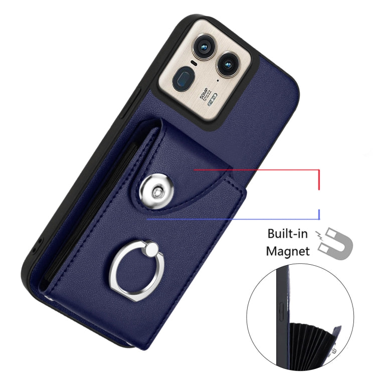 For Motorola Edge 50 Ultra EU Version Organ Card Bag Ring Holder Phone Case with Long Lanyard