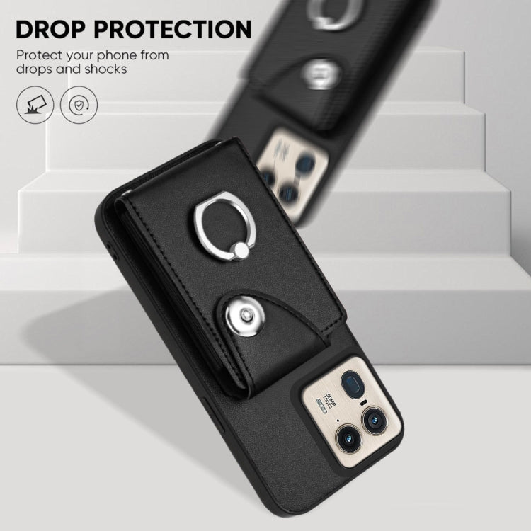 For Motorola Edge 50 Ultra EU Version Organ Card Bag Ring Holder Phone Case with Long Lanyard