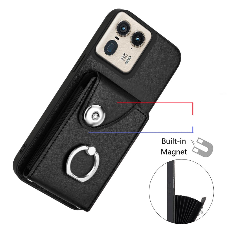 For Motorola Edge 50 Ultra EU Version Organ Card Bag Ring Holder Phone Case with Long Lanyard