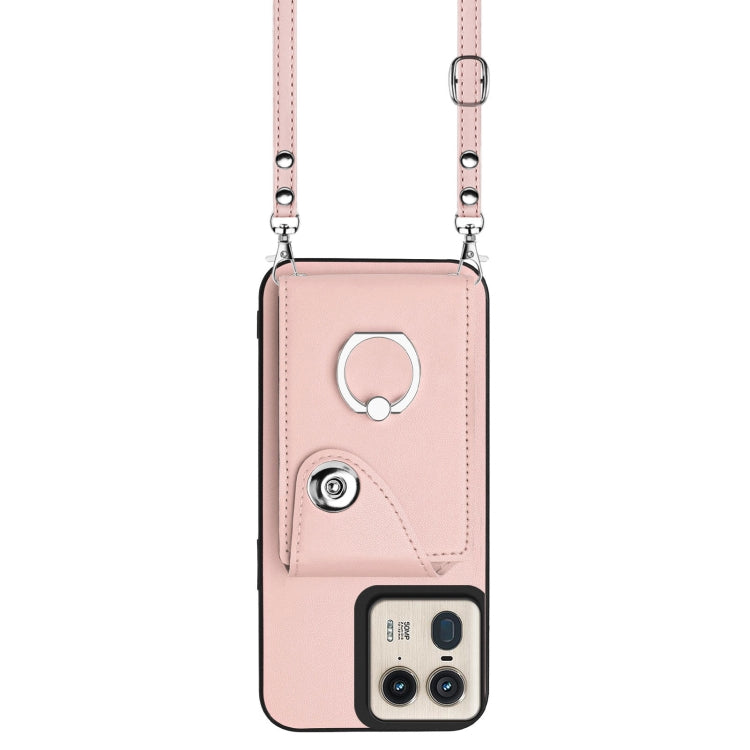 For Motorola Edge 50 Ultra EU Version Organ Card Bag Ring Holder Phone Case with Long Lanyard