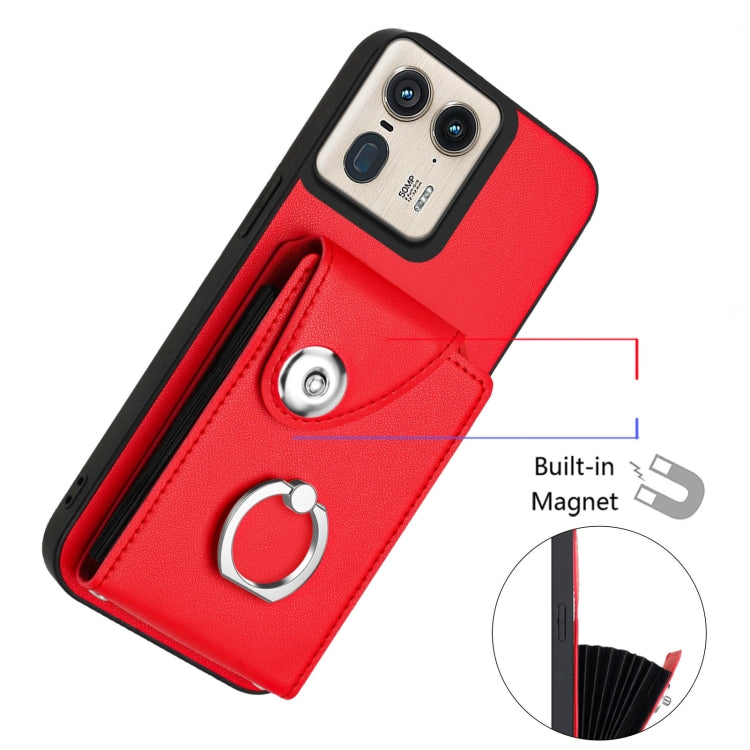 For Motorola Edge 50 Ultra EU Version Organ Card Bag Ring Holder Phone Case with Long Lanyard