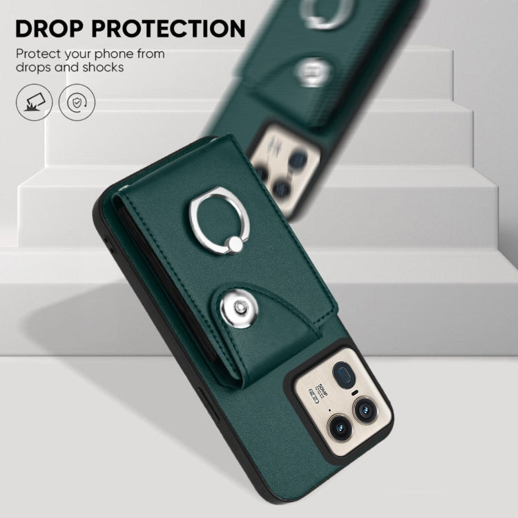 For Motorola Edge 50 Ultra EU Version Organ Card Bag Ring Holder Phone Case with Long Lanyard