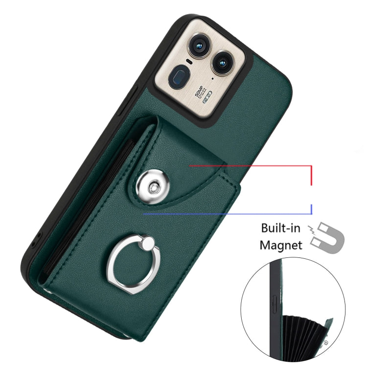 For Motorola Edge 50 Ultra EU Version Organ Card Bag Ring Holder Phone Case with Long Lanyard