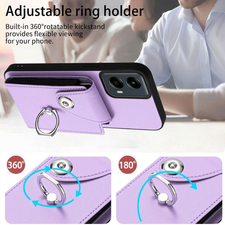 For Motorola Moto G 5G 2024 Organ Card Bag Ring Holder Phone Case with Long Lanyard