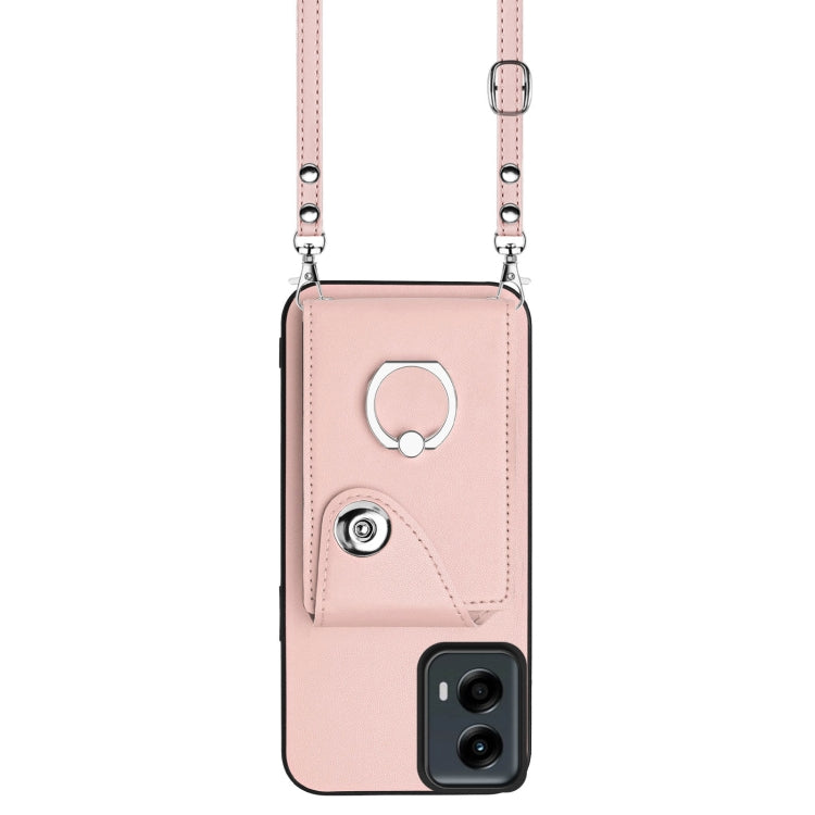For Motorola Moto G 5G 2024 Organ Card Bag Ring Holder Phone Case with Long Lanyard