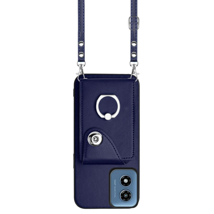 For Motorola Moto G Play 2024 5G Organ Card Bag Ring Holder Phone Case with Long Lanyard