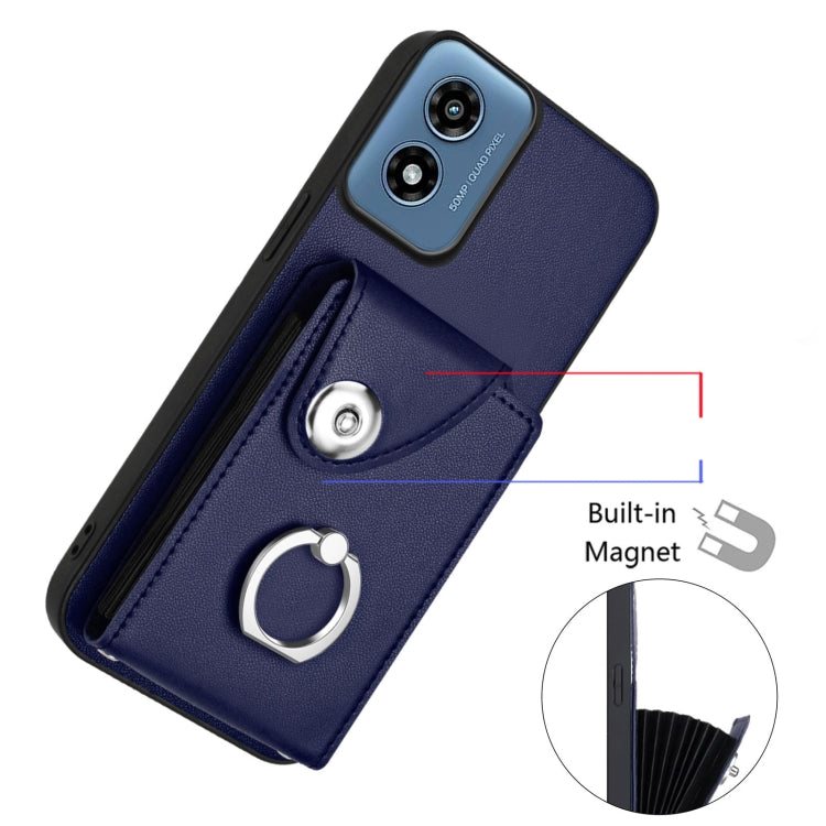 For Motorola Moto G Play 2024 5G Organ Card Bag Ring Holder Phone Case with Long Lanyard