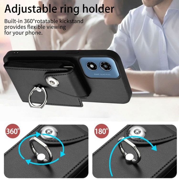 For Motorola Moto G Play 2024 5G Organ Card Bag Ring Holder Phone Case with Long Lanyard