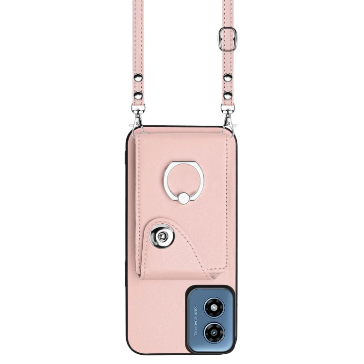 For Motorola Moto G Play 2024 5G Organ Card Bag Ring Holder Phone Case with Long Lanyard