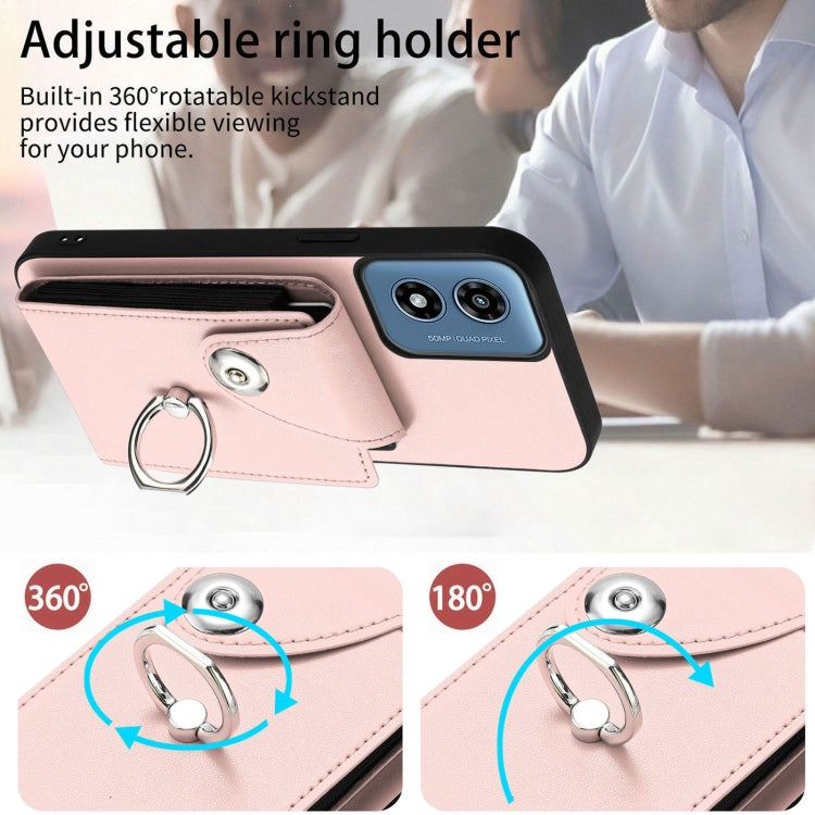 For Motorola Moto G Play 2024 5G Organ Card Bag Ring Holder Phone Case with Long Lanyard