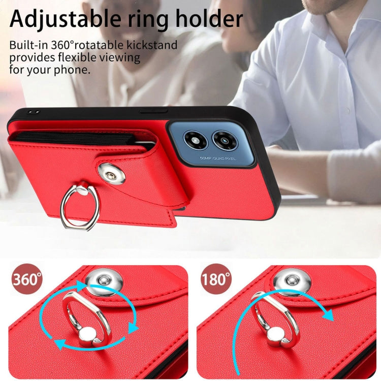For Motorola Moto G Play 2024 5G Organ Card Bag Ring Holder Phone Case with Long Lanyard