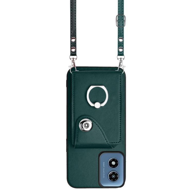 For Motorola Moto G Play 2024 5G Organ Card Bag Ring Holder Phone Case with Long Lanyard