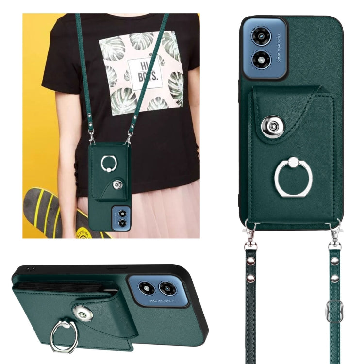 For Motorola Moto G Play 2024 5G Organ Card Bag Ring Holder Phone Case with Long Lanyard