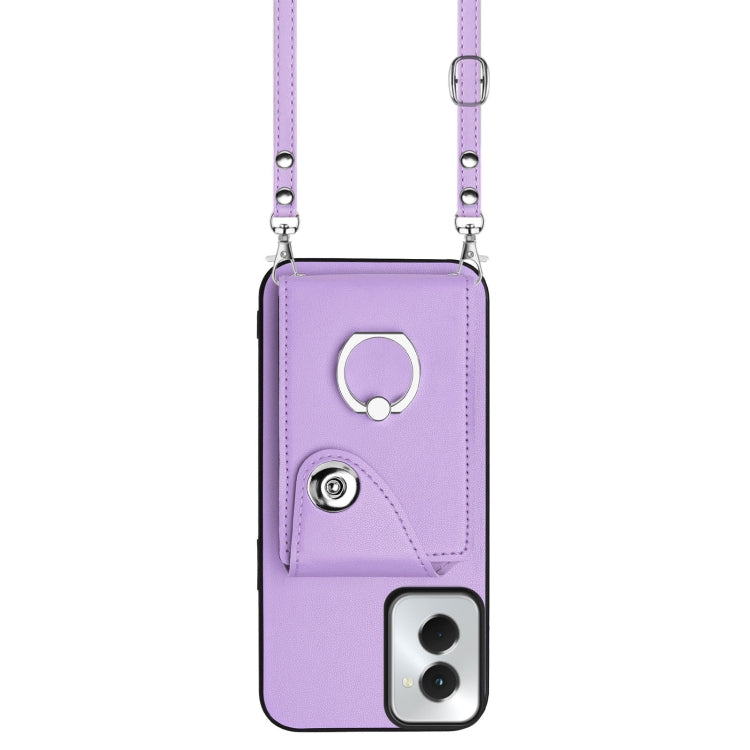 For Motorola Moto G Power 2024 5G Organ Card Bag Ring Holder Phone Case with Long Lanyard