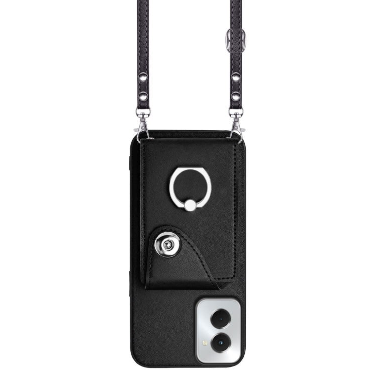 For Motorola Moto G Power 2024 5G Organ Card Bag Ring Holder Phone Case with Long Lanyard