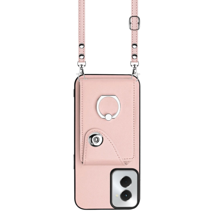 For Motorola Moto G Power 2024 5G Organ Card Bag Ring Holder Phone Case with Long Lanyard