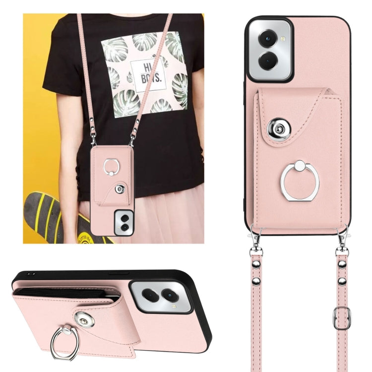 For Motorola Moto G Power 2024 5G Organ Card Bag Ring Holder Phone Case with Long Lanyard