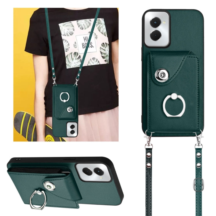 For Motorola Moto G Power 2024 5G Organ Card Bag Ring Holder Phone Case with Long Lanyard