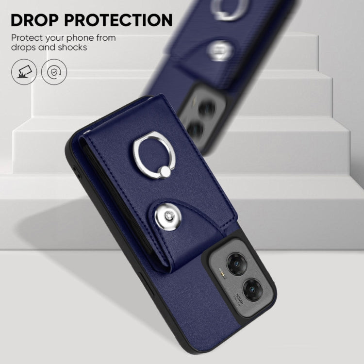 For Motorola Moto G Stylus 5G 2024 Organ Card Bag Ring Holder Phone Case with Long Lanyard