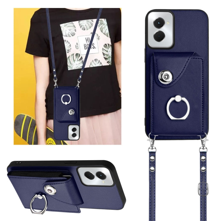 For Motorola Moto G Stylus 5G 2024 Organ Card Bag Ring Holder Phone Case with Long Lanyard
