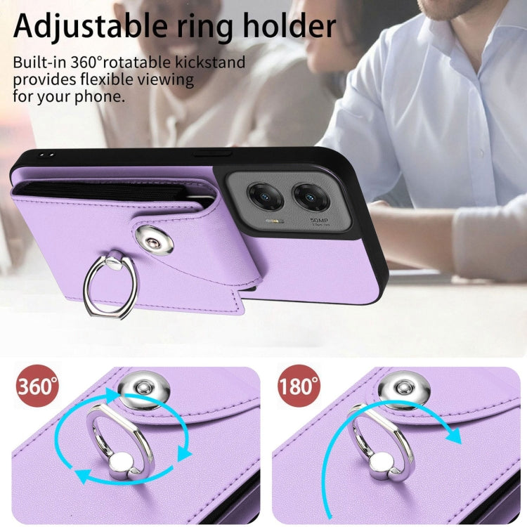 For Motorola Moto G Stylus 5G 2024 Organ Card Bag Ring Holder Phone Case with Long Lanyard