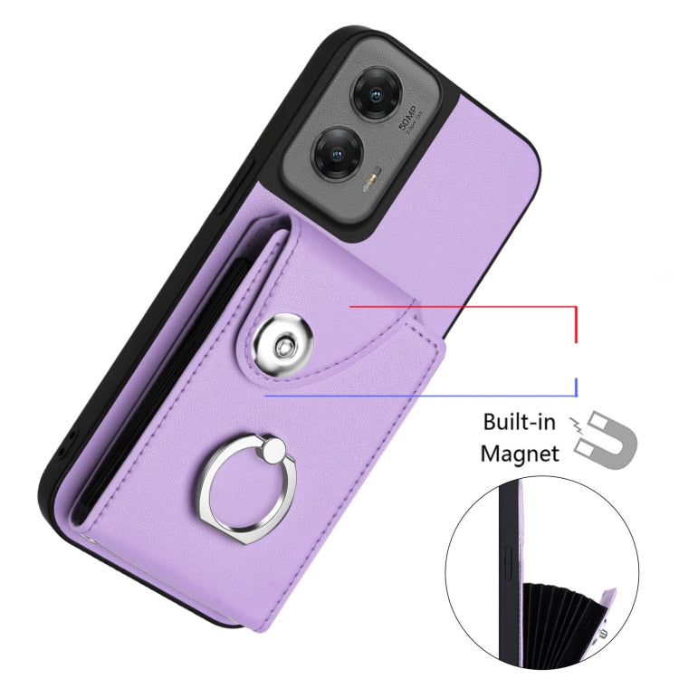 For Motorola Moto G Stylus 5G 2024 Organ Card Bag Ring Holder Phone Case with Long Lanyard