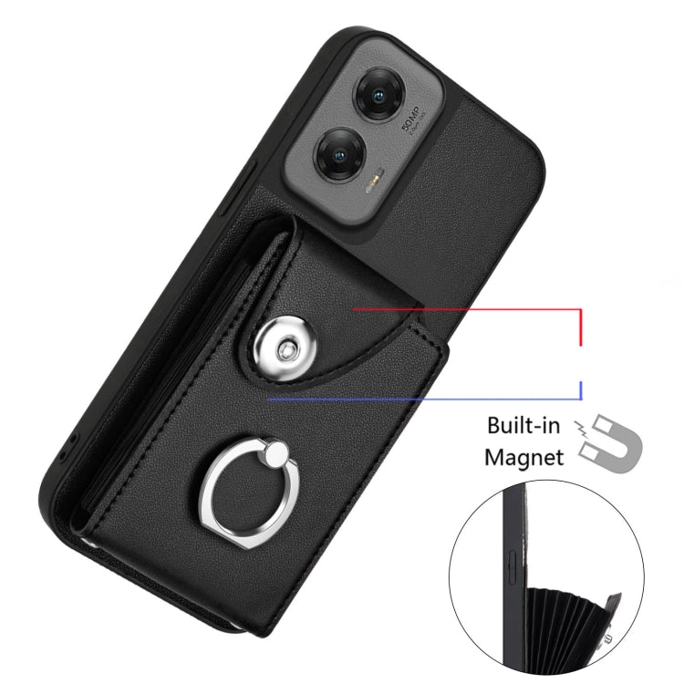 For Motorola Moto G Stylus 5G 2024 Organ Card Bag Ring Holder Phone Case with Long Lanyard