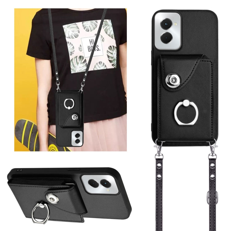 For Motorola Moto G Stylus 5G 2024 Organ Card Bag Ring Holder Phone Case with Long Lanyard