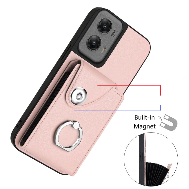 For Motorola Moto G Stylus 5G 2024 Organ Card Bag Ring Holder Phone Case with Long Lanyard