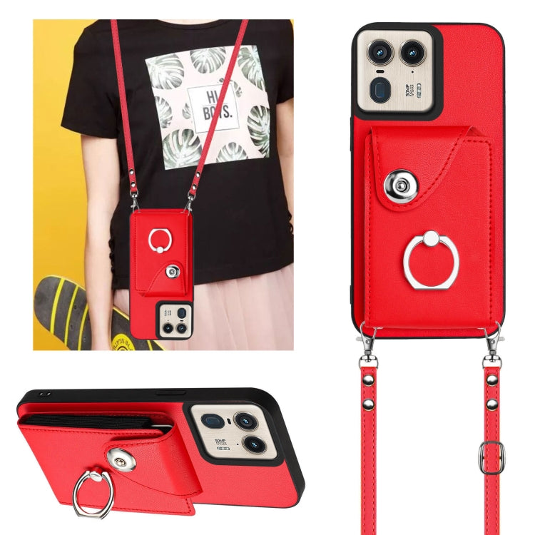 For Motorola Moto X50 Ultra Organ Card Bag Ring Holder Phone Case with Long Lanyard