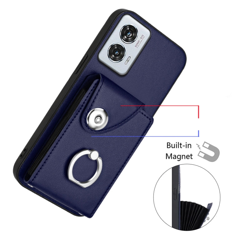 For Motorola Edge 50 Fusion Global Organ Card Bag Ring Holder Phone Case with Long Lanyard