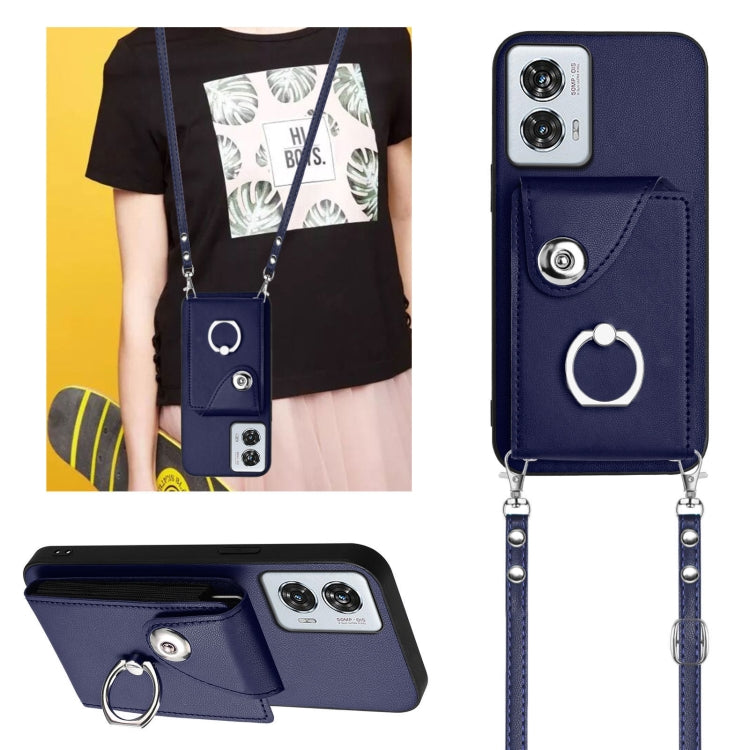 For Motorola Edge 50 Fusion Global Organ Card Bag Ring Holder Phone Case with Long Lanyard