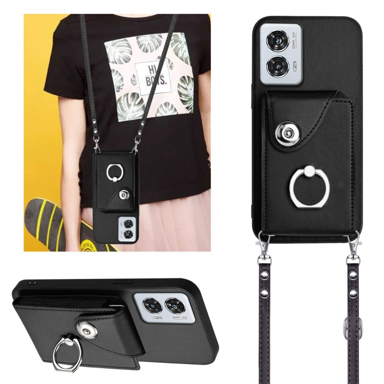For Motorola Edge 50 Fusion Global Organ Card Bag Ring Holder Phone Case with Long Lanyard