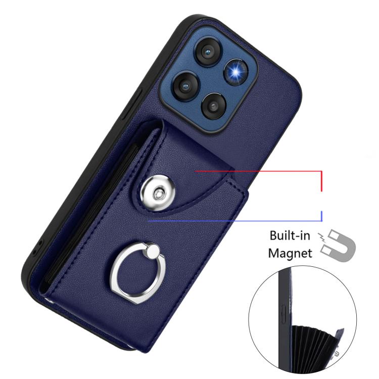 For Motorola Edge 60 Fusion / Edge 60 Organ Card Bag Ring Holder Phone Case with Long Lanyard