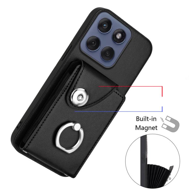 For Motorola Edge 60 Fusion / Edge 60 Organ Card Bag Ring Holder Phone Case with Long Lanyard