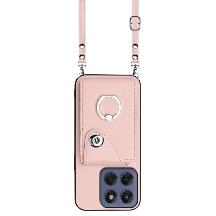 For Motorola Edge 60 Fusion / Edge 60 Organ Card Bag Ring Holder Phone Case with Long Lanyard