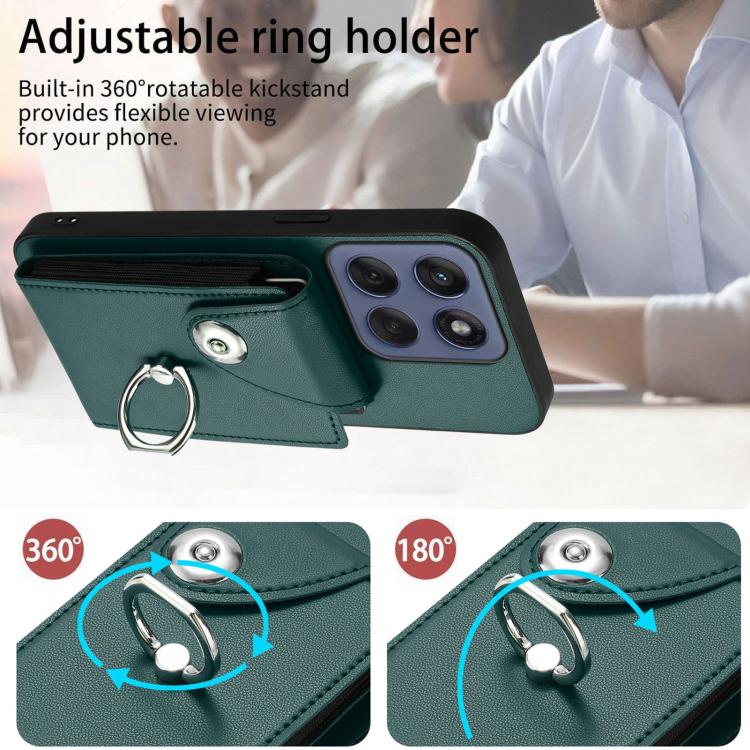 For Motorola Edge 60 Fusion / Edge 60 Organ Card Bag Ring Holder Phone Case with Long Lanyard