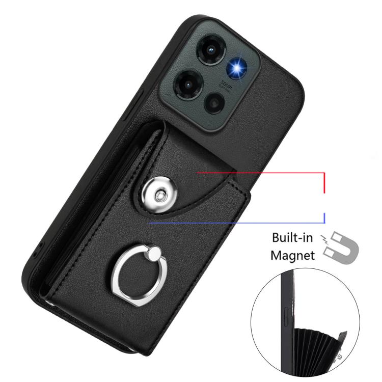 For Motorola Edge 60 Stylus Organ Card Bag Ring Holder Phone Case with Long Lanyard