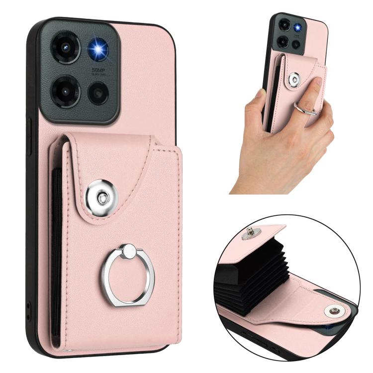 For Motorola Edge 60 Stylus Organ Card Bag Ring Holder Phone Case with Long Lanyard