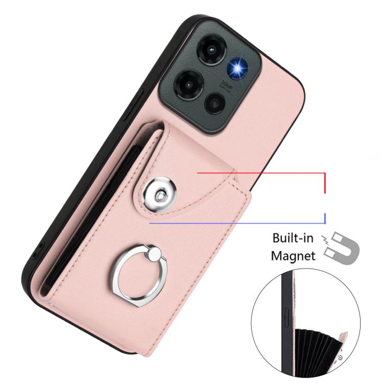 For Motorola Edge 60 Stylus Organ Card Bag Ring Holder Phone Case with Long Lanyard