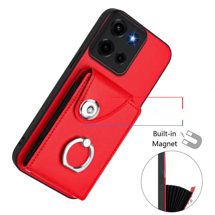 For Motorola Moto G 5G 2025 Organ Card Bag Ring Holder Phone Case with Long Lanyard