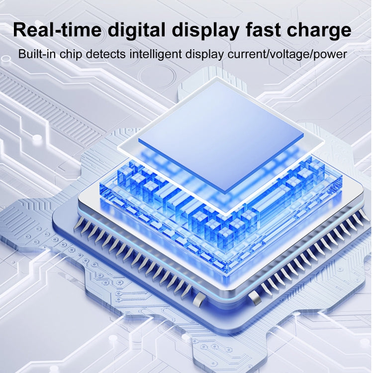60W 10Gbps Intelligent Digital Display Fast Charge Adapter USB-A to Type-C