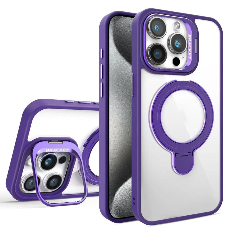 For iPhone 15 Pro Lens Protection & Ring Bracket MagSafe Phone Case