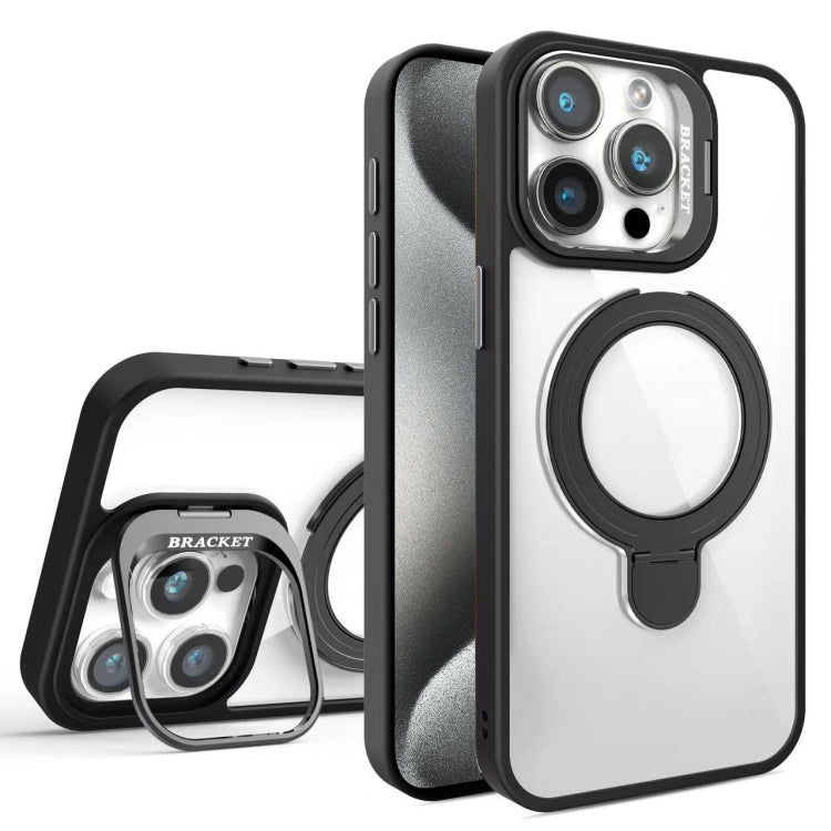For iPhone 15 Pro Lens Protection & Ring Bracket MagSafe Phone Case