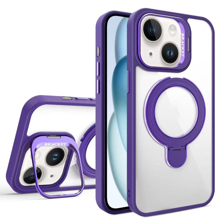 For iPhone 15 Lens Protection & Ring Bracket MagSafe Phone Case