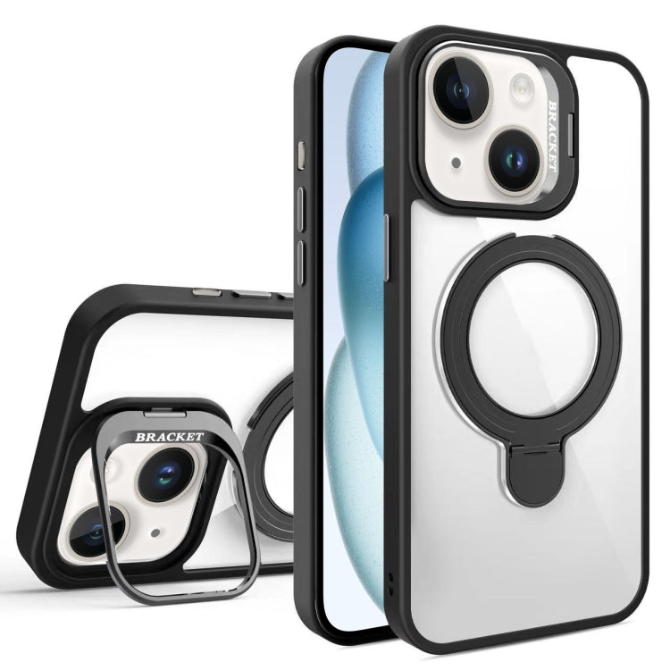 For iPhone 15 Lens Protection & Ring Bracket MagSafe Phone Case