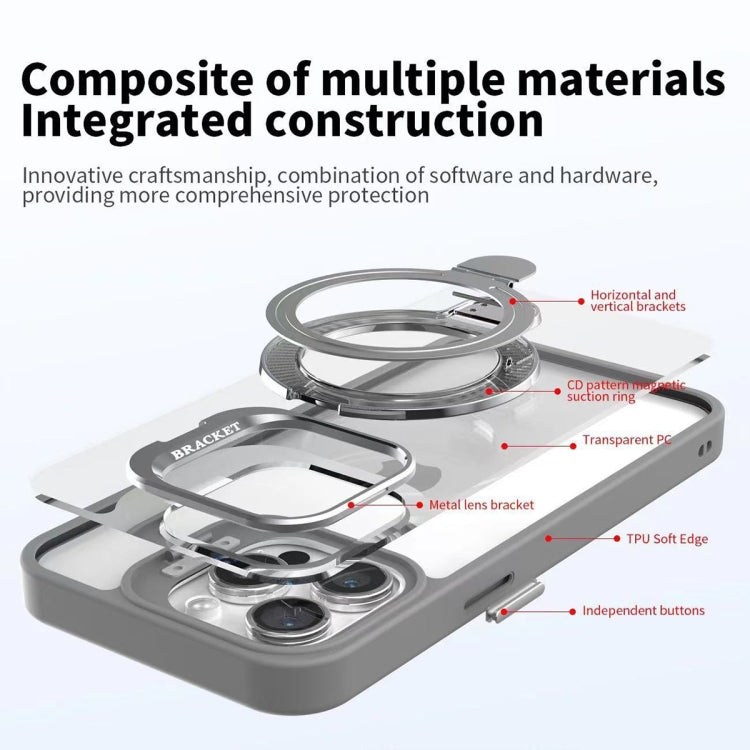 For iPhone 15 Pro Lens Protection & Ring Bracket MagSafe Phone Case