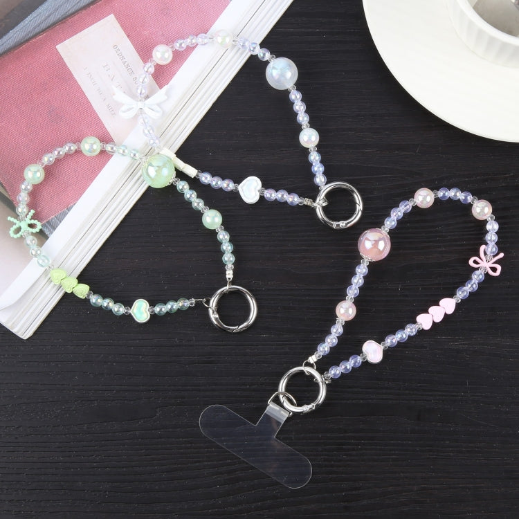 Mobile Phone Anti-lost Dazzling Colorful Pearls Short Bead Chain