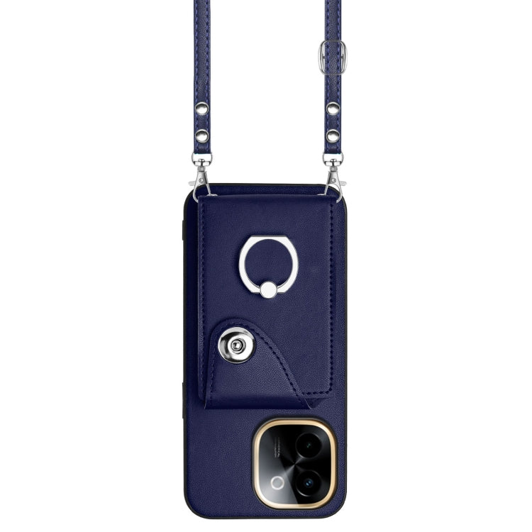 For vivo Y200 Organ Card Bag Ring Holder Phone Case with Long Lanyard